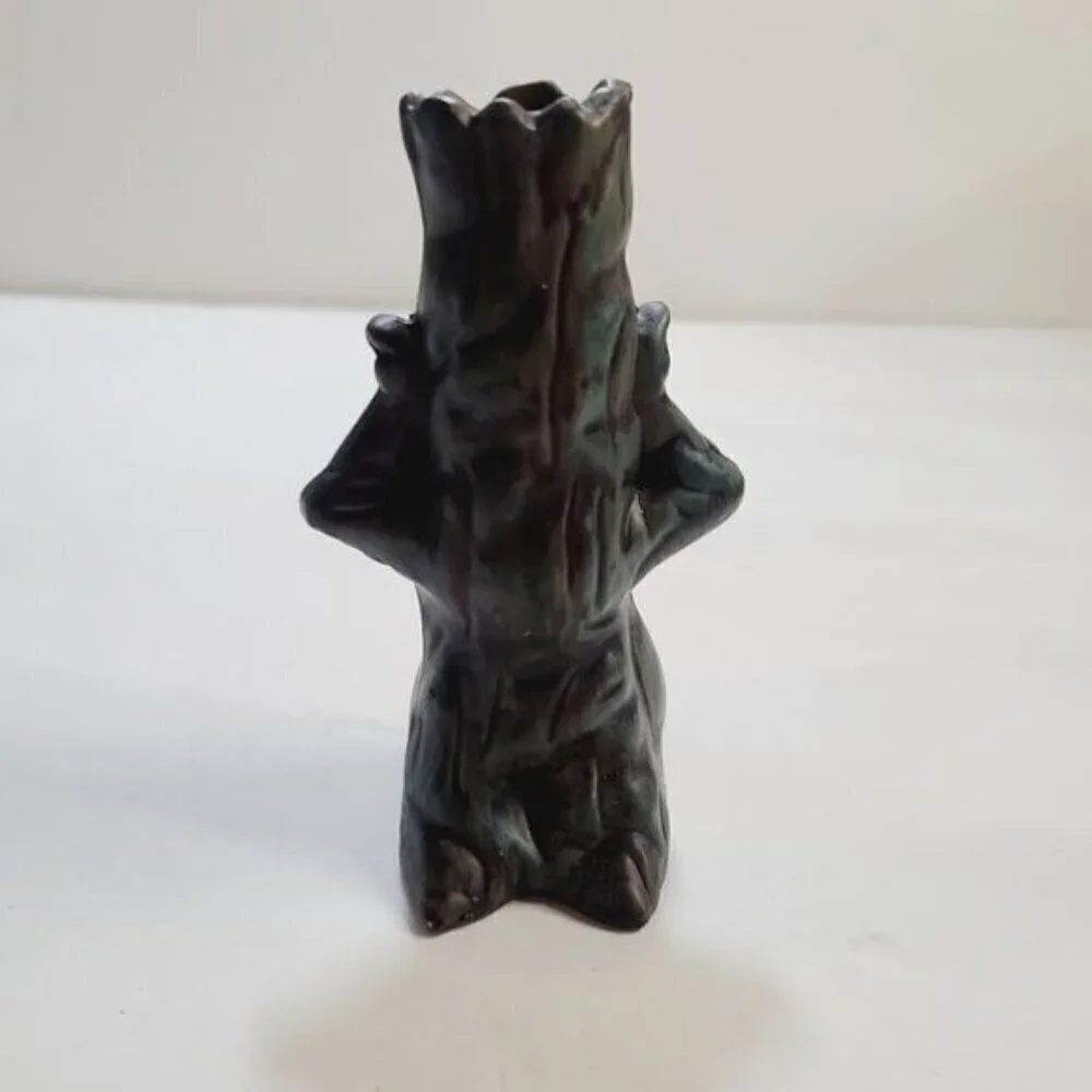 Vintage Halloween Tree Scared Face Spooky Tree Candle Holder Ceramic Figurine